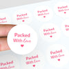 Packed With Love Stickers | Pink Thank You Packaging Labels for Small Business