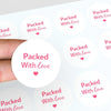 Packed With Love Stickers | Pink Thank You Packaging Labels for Small Business - Sticksy Prints Australia