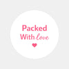 Packed With Love Stickers | Pink Thank You Packaging Labels for Small Business