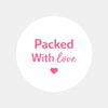 Packed With Love Stickers | Pink Thank You Packaging Labels for Small Business - Sticksy Prints Australia