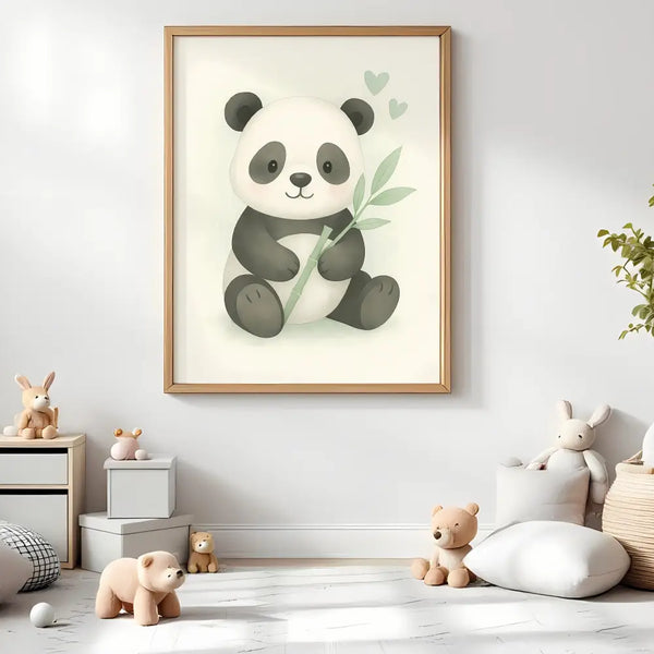 Panda Nursery Wall Art Print | Woodland Animal Watercolour | Digital Download