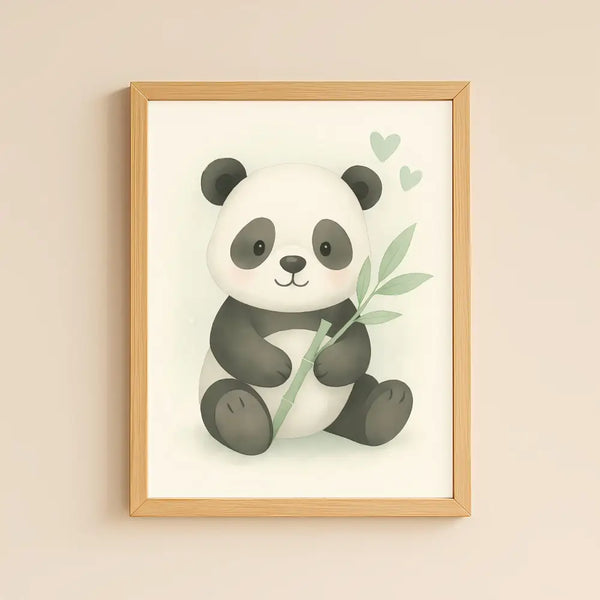 Panda Nursery Wall Art Print | Woodland Animal Watercolour | Digital Download