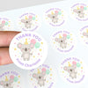 Pastel Koala Thank You Stickers – Custom Name Kids Birthday Party Favour Labels - Sticksy Prints Australia