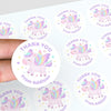 Pastel Pegasus Thank You Stickers – Custom Name Kids Birthday Party Favour Labels - Sticksy Prints Australia