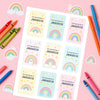 Pastel Rainbow Kids Bag Tags Printable Personalised Name Tags A4 Canva Template
