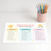 Pastel Rainbow Kids Daily Checklist – Editable Name & Tasks | Canva Template (A4 A3 & US Letter)