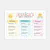 Pastel Rainbow Kids Daily Checklist – Editable Name & Tasks | Canva Template (A4 A3 & US Letter)