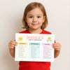 Pastel Rainbow Kids Daily Checklist – Editable Name & Tasks | Canva Template (A4 A3 & US Letter)