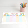 Pastel Rainbow Kids Weekly Planner – Editable Name & Title (A4, A3 & US Letter) - Sticksy Prints Australia