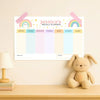 Pastel Rainbow Kids Weekly Planner – Editable Name & Title (A4, A3 & US Letter) - Sticksy Prints Australia