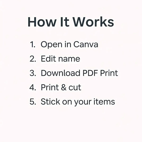 Pastel Rainbow Pencil Label Template – Editable Slim Name Labels (Canva Printable) - Sticksy Prints Australia