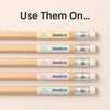 Pastel Rainbow Pencil Label Template – Editable Slim Name Labels (Canva Printable) - Sticksy Prints Australia