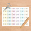 Pastel Rainbow Pencil Label Template – Editable Slim Name Labels (Canva Printable) - Sticksy Prints Australia