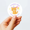 Pastel Tiger Thank You Stickers – Custom Name Kids Birthday Party Favour Labels - Sticksy Prints Australia