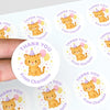 Pastel Tiger Thank You Stickers – Custom Name Kids Birthday Party Favour Labels - Sticksy Prints Australia
