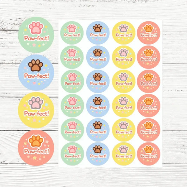 Paw-fect Pet Training Stickers | Paw Print Reward Stickers | Positive Reinforcement - Sticksy Prints Australia