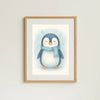 Penguin Nursery Wall Art Print – Arctic Animal Watercolour (Digital Download)