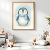 Penguin Nursery Wall Art Print – Arctic Animal Watercolour (Digital Download)
