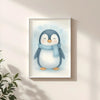 Penguin Nursery Wall Art Print – Arctic Animal Watercolour (Digital Download)