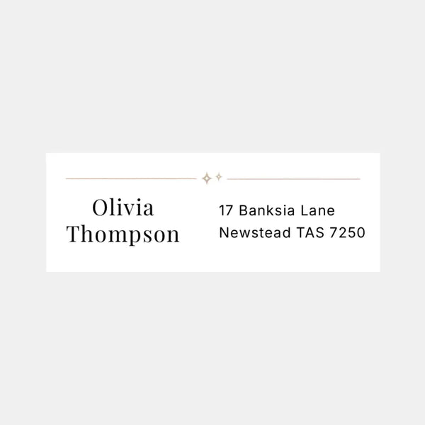 Personalised Address Labels 70 × 25 mm | Minimal Return Address Stickers - Sticksy Prints Australia