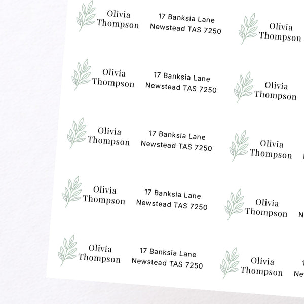 Personalised Address Labels 70×25mm | Botanical Custom Address Stickers