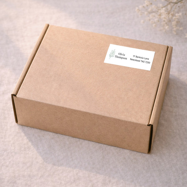 Personalised Address Labels 70×25mm | Botanical Custom Address Stickers