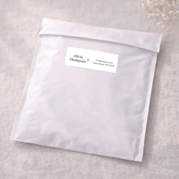 Personalised Address Labels 70×25mm | Custom Name & Address Stickers - Sticksy Prints Australia