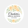 Personalised Apricot Rose Bridal Shower Stickers – Custom Name & Date Favour Labels – Peach Watercolour Floral Stickers - Sticksy Prints Australia