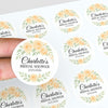 Personalised Apricot Rose Bridal Shower Stickers – Custom Name & Date Favour Labels – Peach Watercolour Floral Stickers