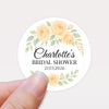 Personalised Apricot Rose Bridal Shower Stickers – Custom Name & Date Favour Labels – Peach Watercolour Floral Stickers