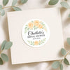 Personalised Apricot Rose Bridal Shower Stickers – Custom Name & Date Favour Labels – Peach Watercolour Floral Stickers