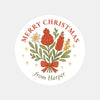 Personalised Australian Floral Christmas Sticker – Merry Christmas Gift Labels - Sticksy Prints Australia
