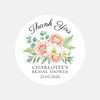 Personalised Blush Floral Bridal Shower Thank You Stickers – Custom Name & Date – Watercolour Peony & Orchid Labels - Sticksy Prints Australia