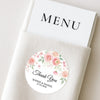 Personalised Blush Rose Wedding Thank You Stickers | Pink Floral Favour Labels