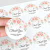 Personalised Blush Rose Wedding Thank You Stickers | Pink Floral Favour Labels