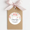 Personalised Blush Pink Floral Wedding Thank You Stickers | Rose & Blossom Favour Labels - Sticksy Prints Australia