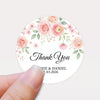 Personalised Blush Rose Wedding Thank You Stickers | Pink Floral Favour Labels
