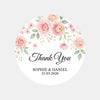Personalised Blush Rose Wedding Thank You Stickers | Pink Floral Favour Labels