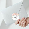 Personalised Blush Rose Wedding Thank You Stickers | Pink Floral Favour Labels