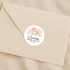 Personalised Blush Rose Bridal Shower Stickers – Custom Name & Date – Watercolour Floral Favour Labels - Sticksy Prints Australia