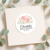 Personalised Blush Rose Bridal Shower Stickers – Custom Name & Date – Watercolour Floral Favour Labels