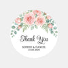 Personalised Blush Rose Wedding Thank You Stickers | Pink Floral Favour Labels