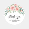 Personalised Blush Rose Wedding Thank You Stickers | Pink Floral Favour Labels - Sticksy Prints Australia