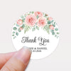 Personalised Blush Rose Wedding Thank You Stickers | Pink Floral Favour Labels