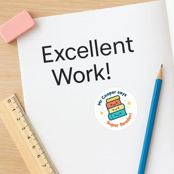 Personalised Book-Themed Reading Reward Stickers for Teachers – Literacy Stickers - Sticksy Prints Australia