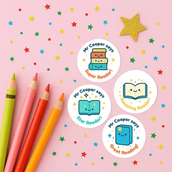 Personalised Book-Themed Reading Reward Stickers for Teachers – Literacy Stickers - Sticksy Prints Australia