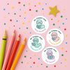 Personalised Bookworm Reading Stickers – Cute Kawaii Literacy Reward Stickers - Sticksy Prints Australia