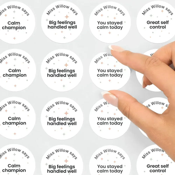 Personalised Calm & Emotion Reward Stickers – Pastel Confetti Funny Teen Stickers - Sticksy Prints Australia