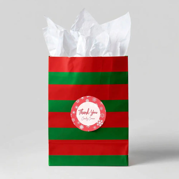 Personalised Christmas Sticker Labels Custom Kids Gift Tags Snowflake