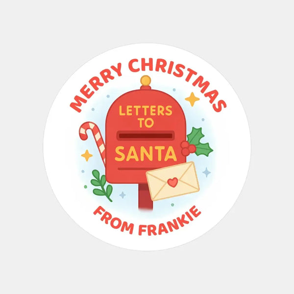 Personalised Christmas Sticker Letters to Santa Mailbox Kids Name Label - Sticksy Prints Australia